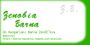 zenobia barna business card